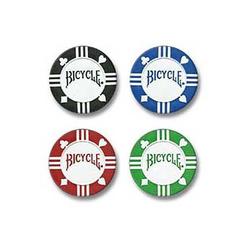bicycle 8g 100count clay poker chips w/casino tray premium 8g clay-filled poker chips with casino tray, 100count
