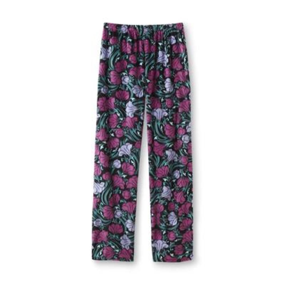 Jaclyn Smith Women's Plus Microfleece Pajama Top & Pants - Floral