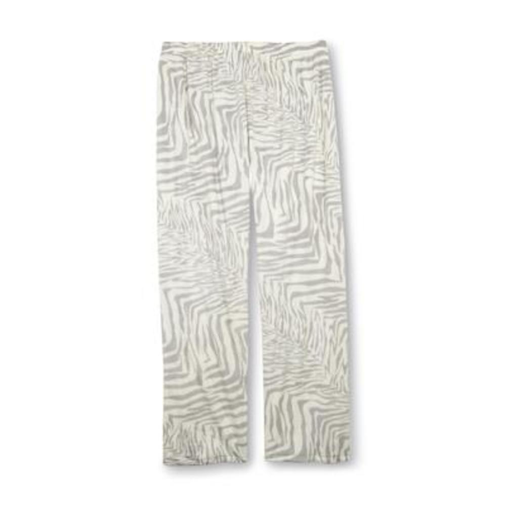 Jaclyn Smith Women's Plus Microfleece Pajama Top & Pants - Zebra