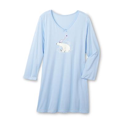 Pink K Women's Plus Sleep Shirt - Polar Bear