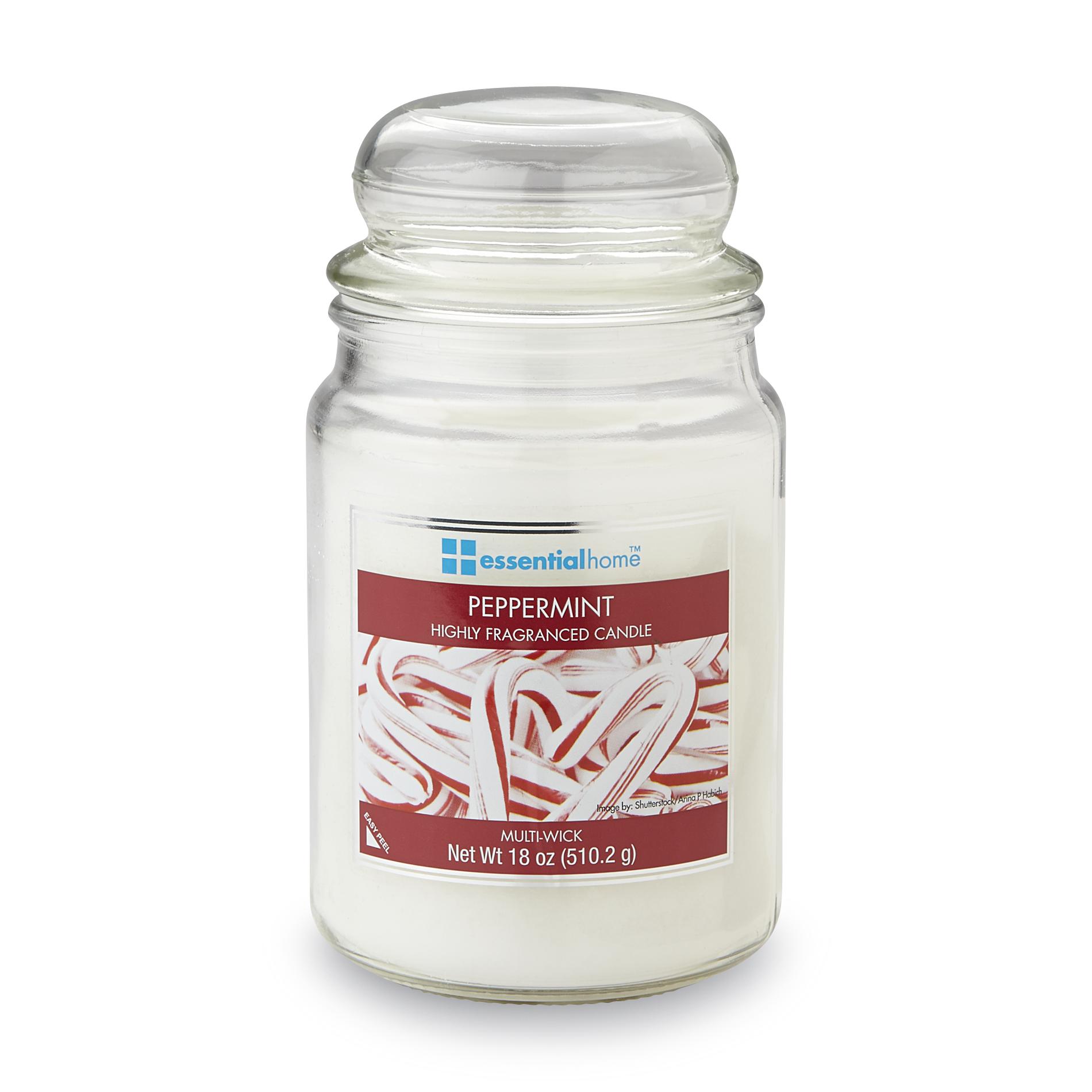 Essential Home Lidded Christmas Jar Candle - Peppermint