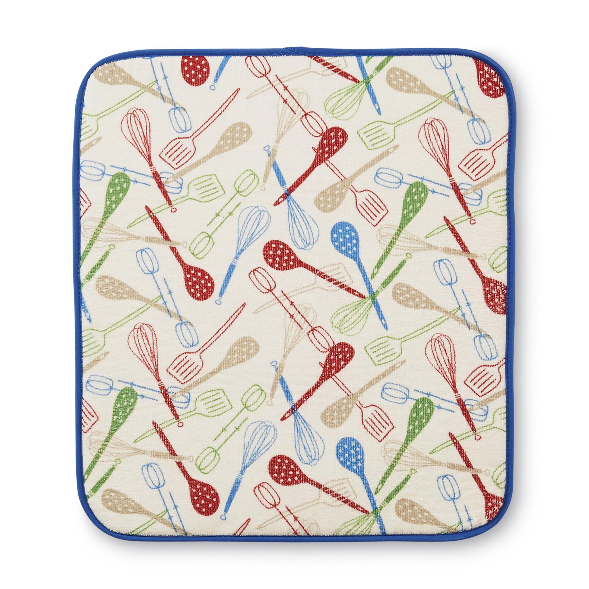 Essential Home Dish Drying Mat Kitchen Utensils Print Shop Your Way