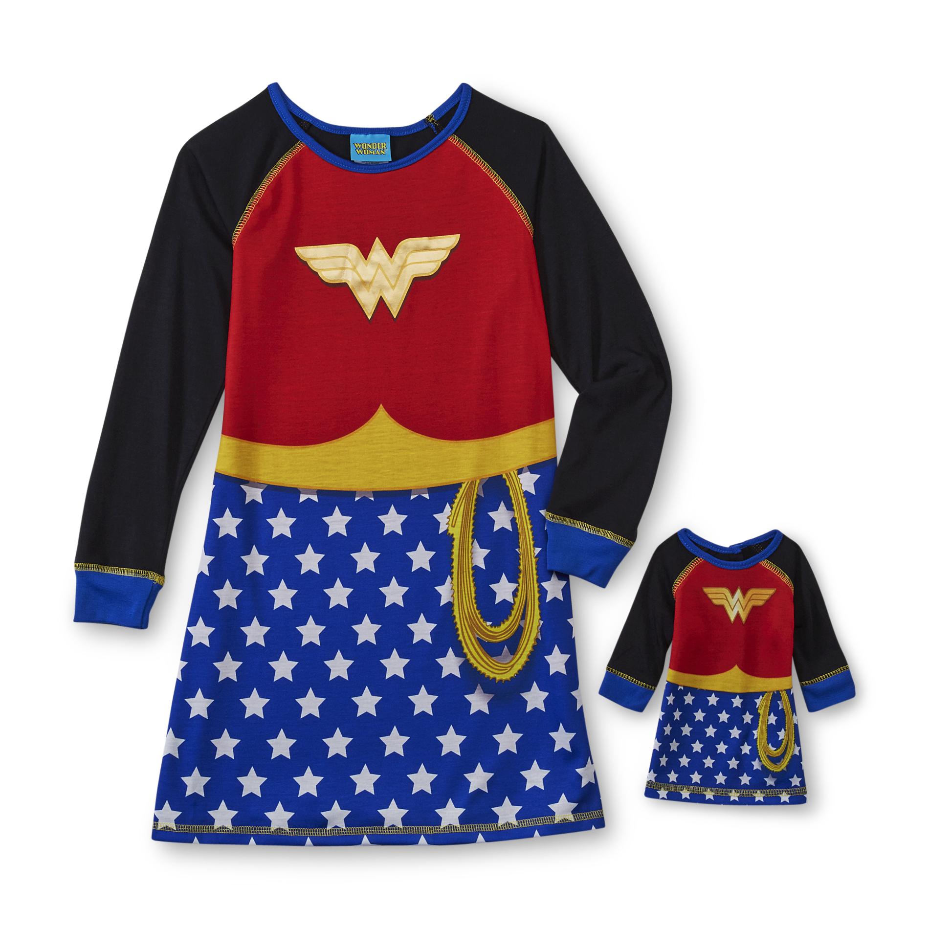 DC Comics Wonder Woman Girl's Nightgown & Doll Outfit
