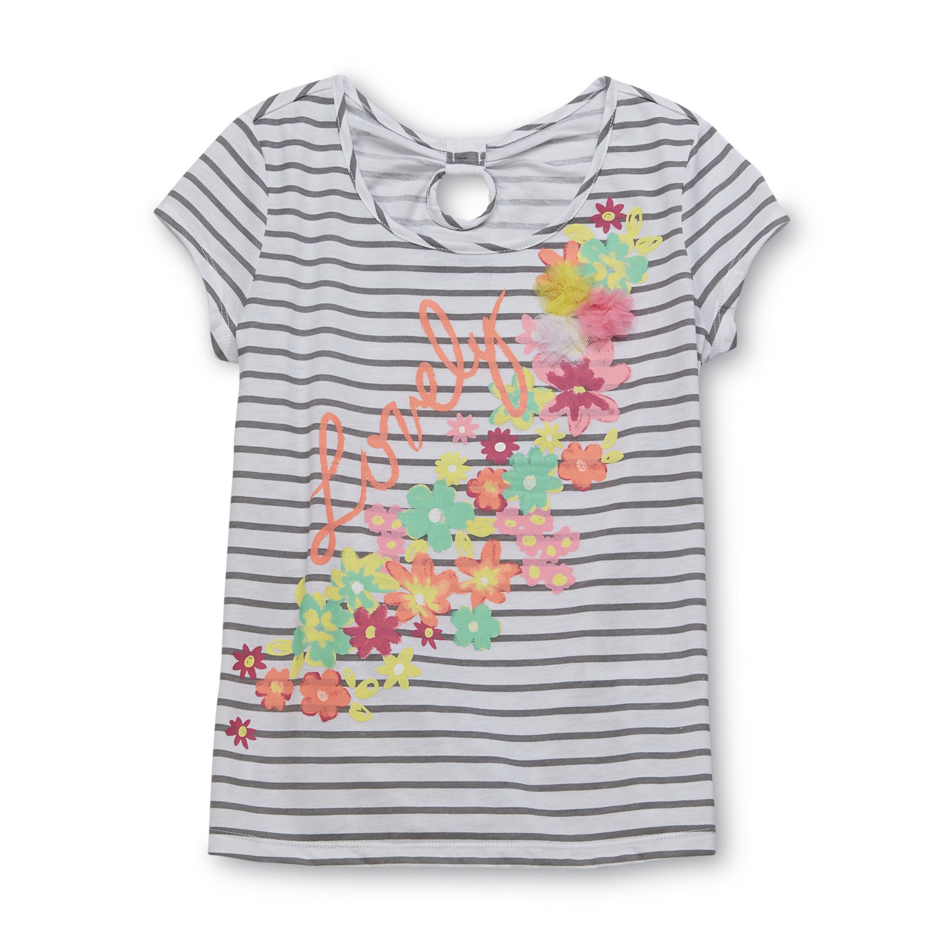 Basic Editions Girl's Keyhole-Back Top - Striped & Floral