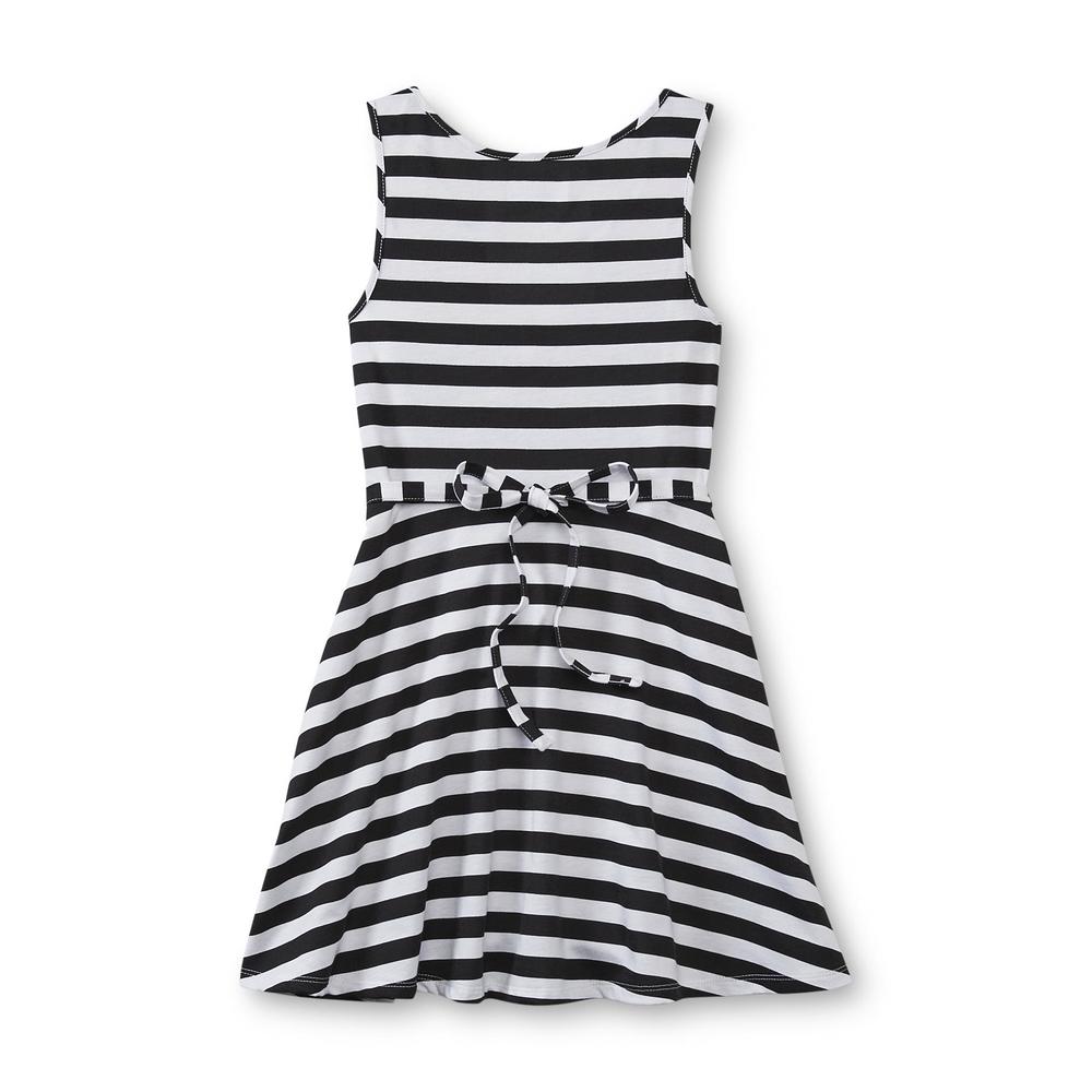 Basic Editions Girl's Sleeveless Knit Dress - Striped
