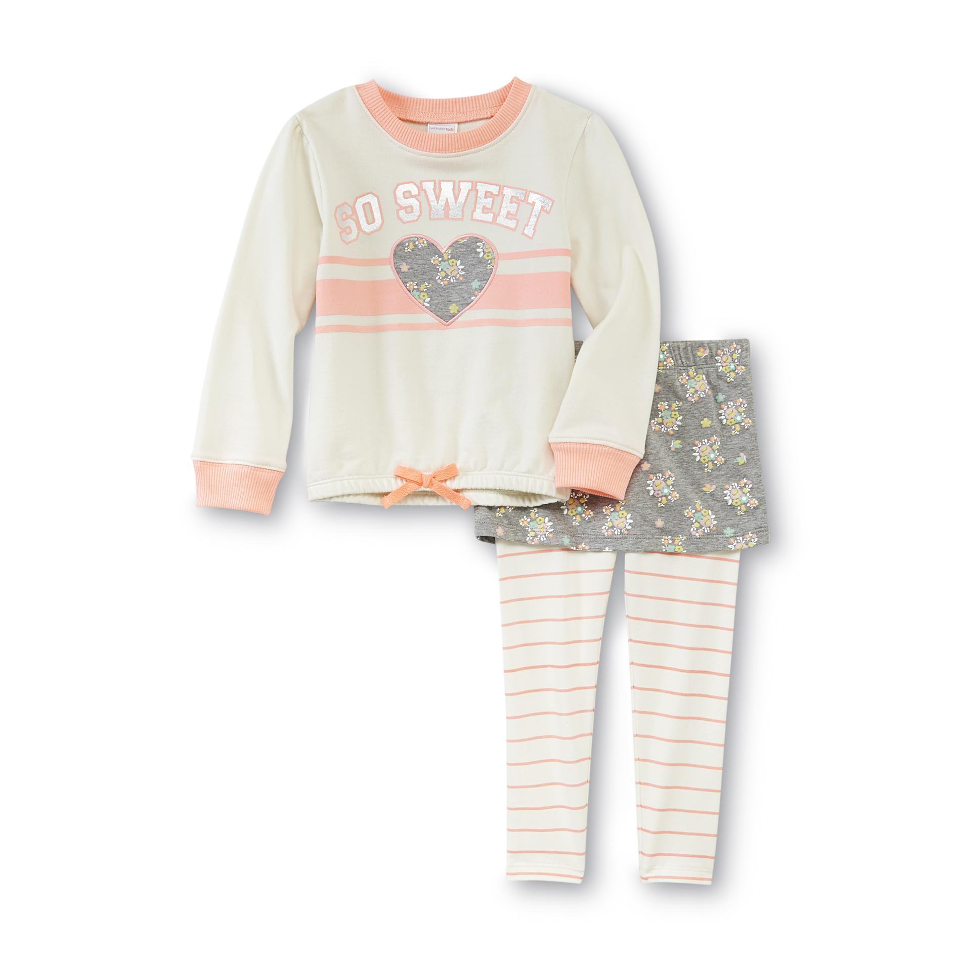 WonderKids Toddler Girl's Sweatshirt & Skirted Leggings - Sweet