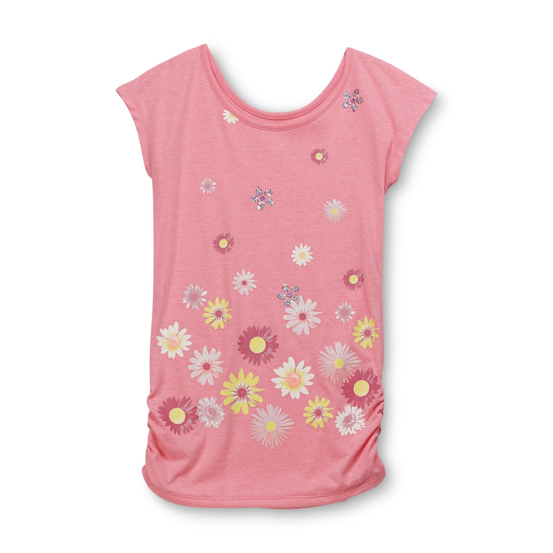 Basic Editions Girl's Graphic Tunic Top - Floral