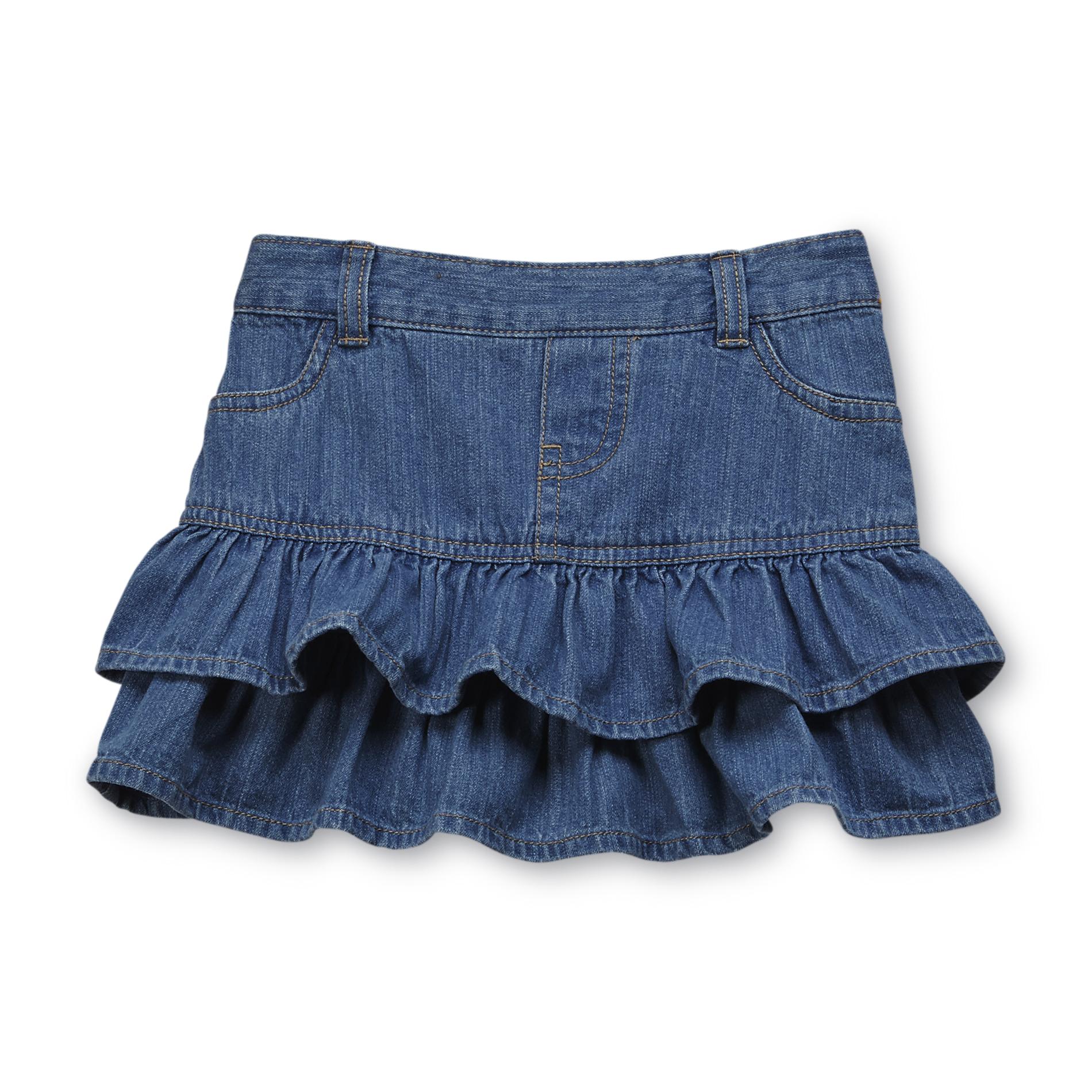 WonderKids Toddler Girl's Ruffled Denim Skirt - Light Wash