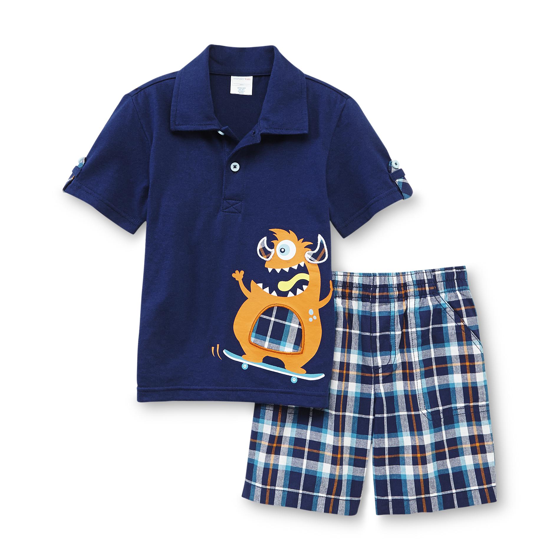 WonderKids Infant & Toddler Boy's Polo Shirt & Shorts - Monster