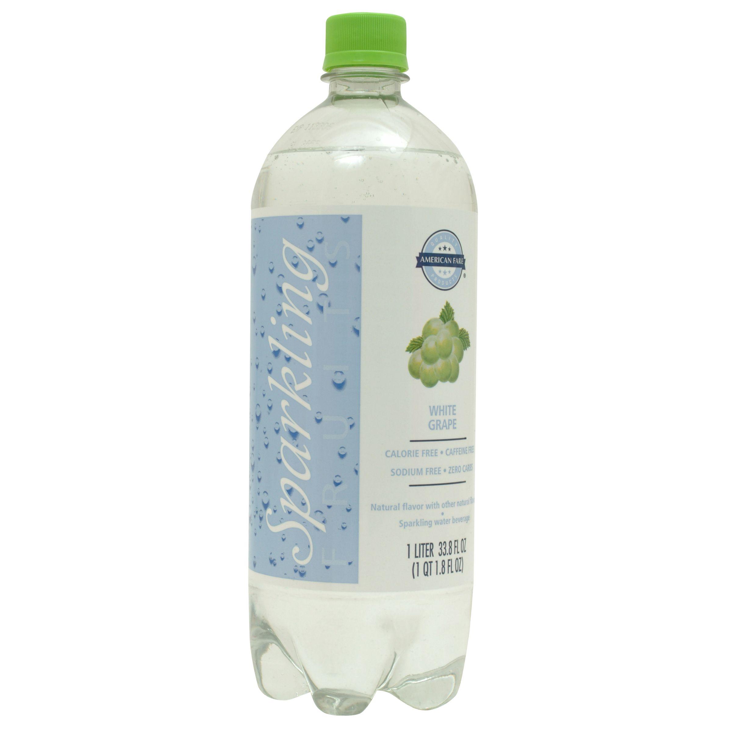 American Fare Sparkling Fruits Water White Grape 1 Liter Plastic Bottle