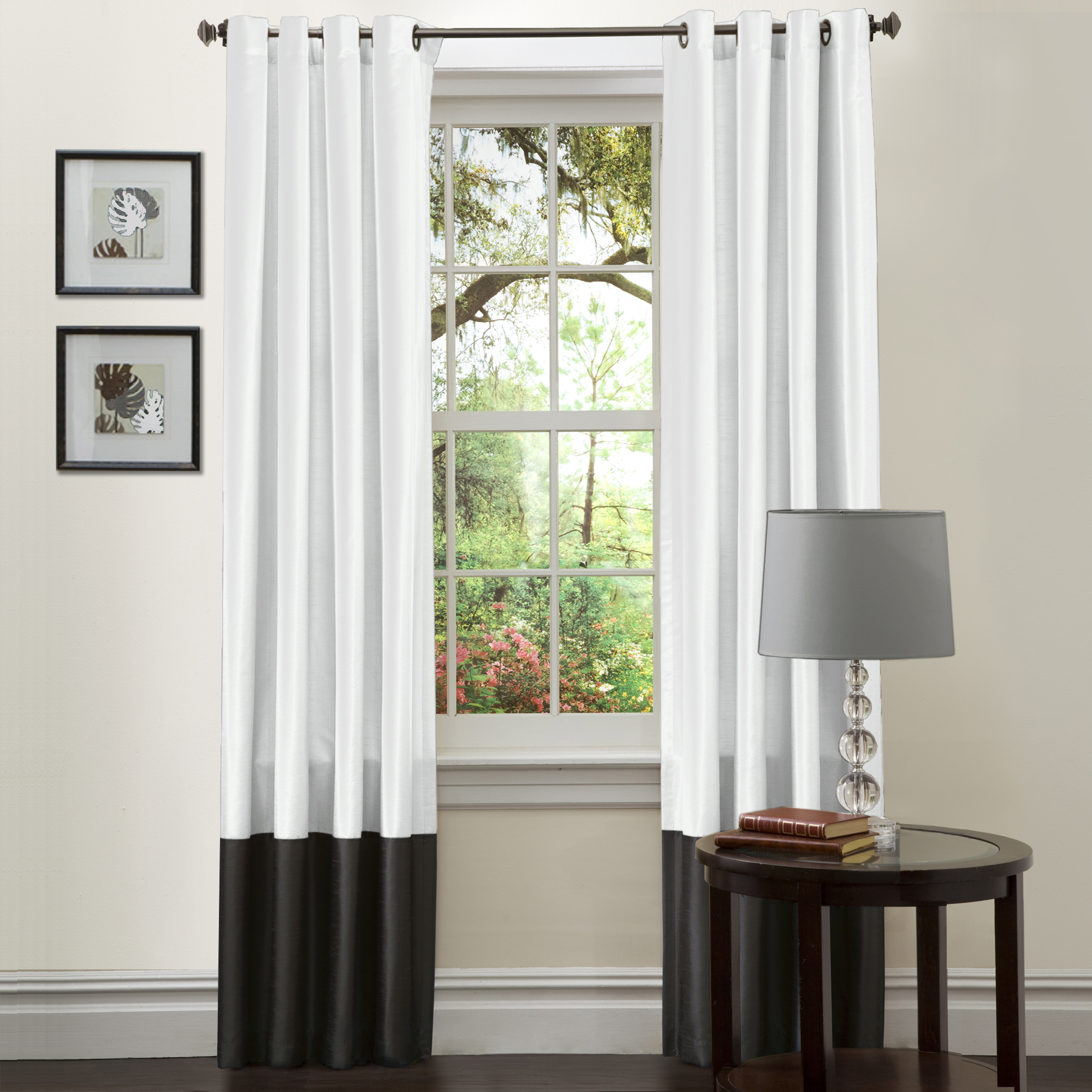 Lush Decor Prima Black White Window Curtains Pair 54 X 84 Lush Decor Prima Black White Window Curtains Pair 54 X 84