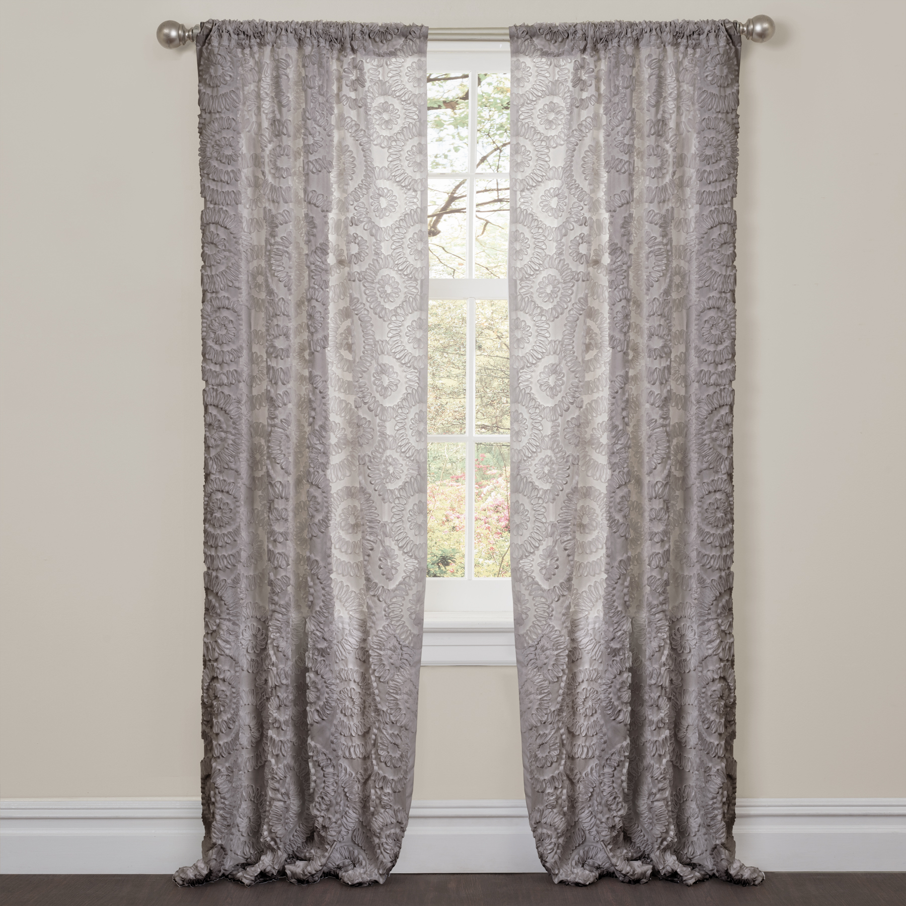 Lush Decor Stella Gray Window Curtain