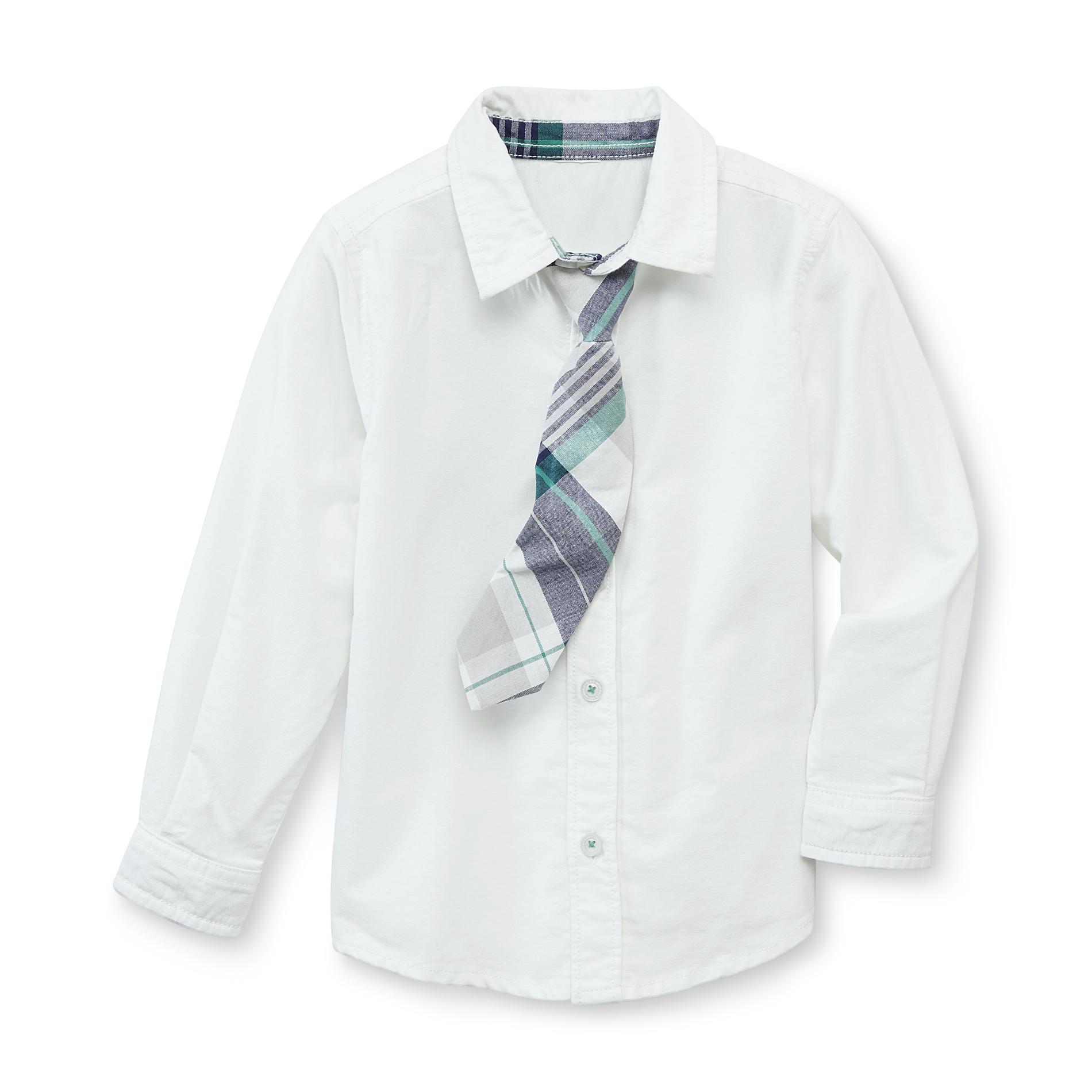 Holiday Editions Infant & Toddler Boy's Oxford Shirt & Clip-On Necktie