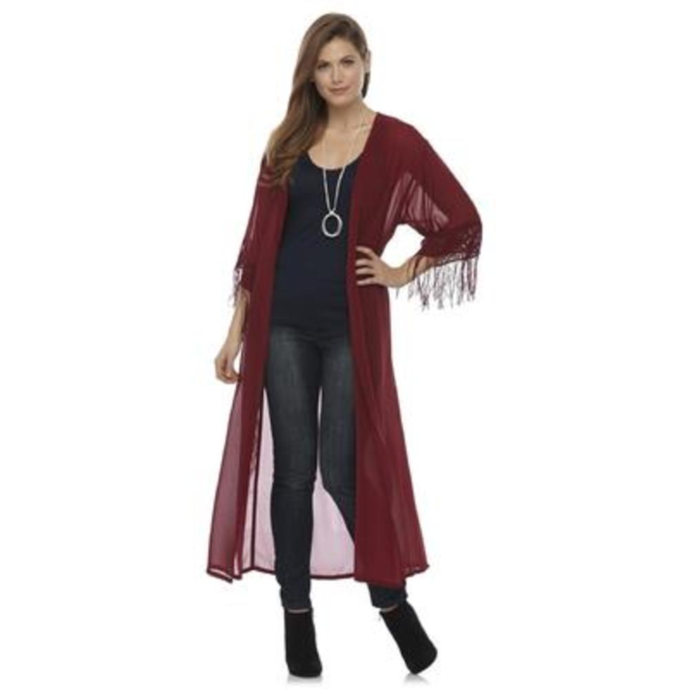 Wallpapher Women's Full-Length Sheer Jacket - Lace
