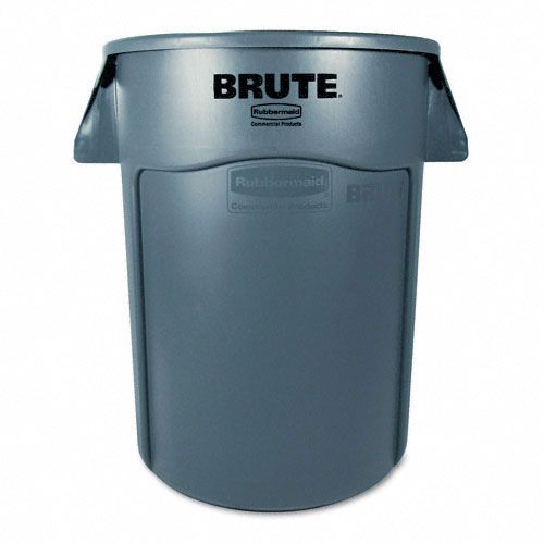 Rubbermaid RCP264360GY Brute Vented Trash Receptacle, Round, 44gal, Gray