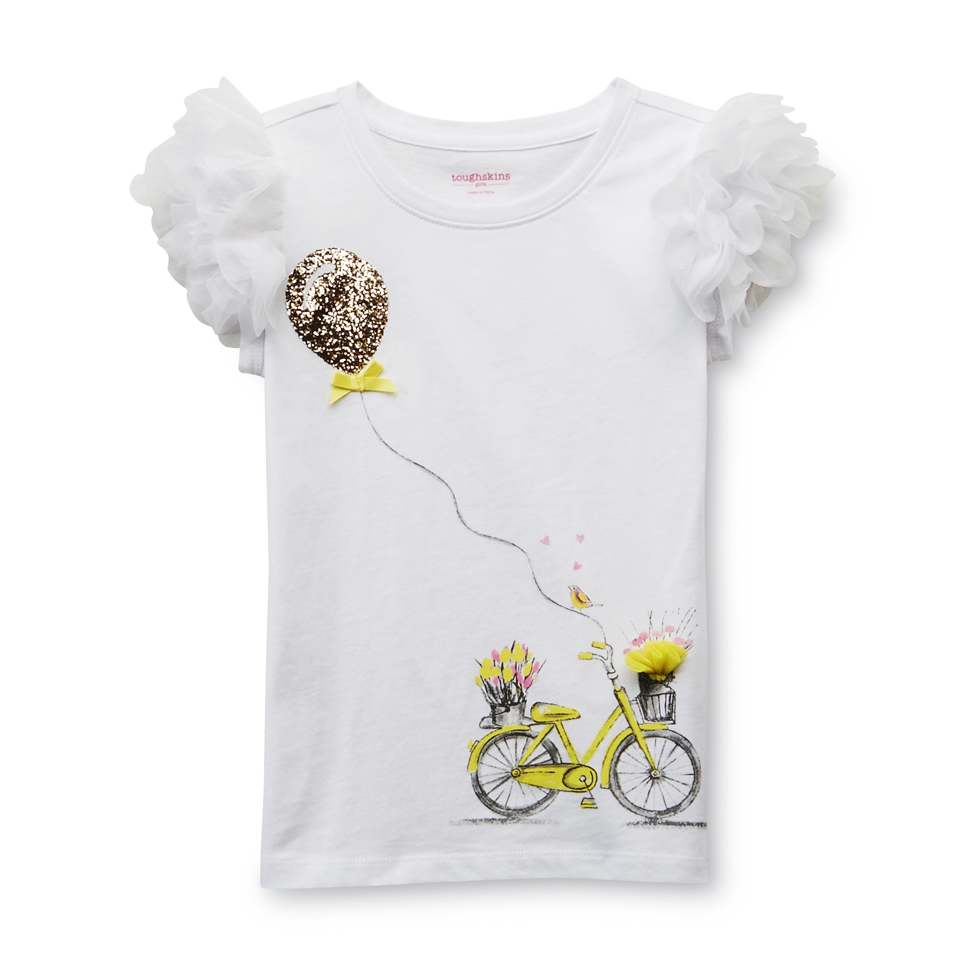 Toughskins Infant & Toddler Girl's Embellished Top - Bike & Balloon