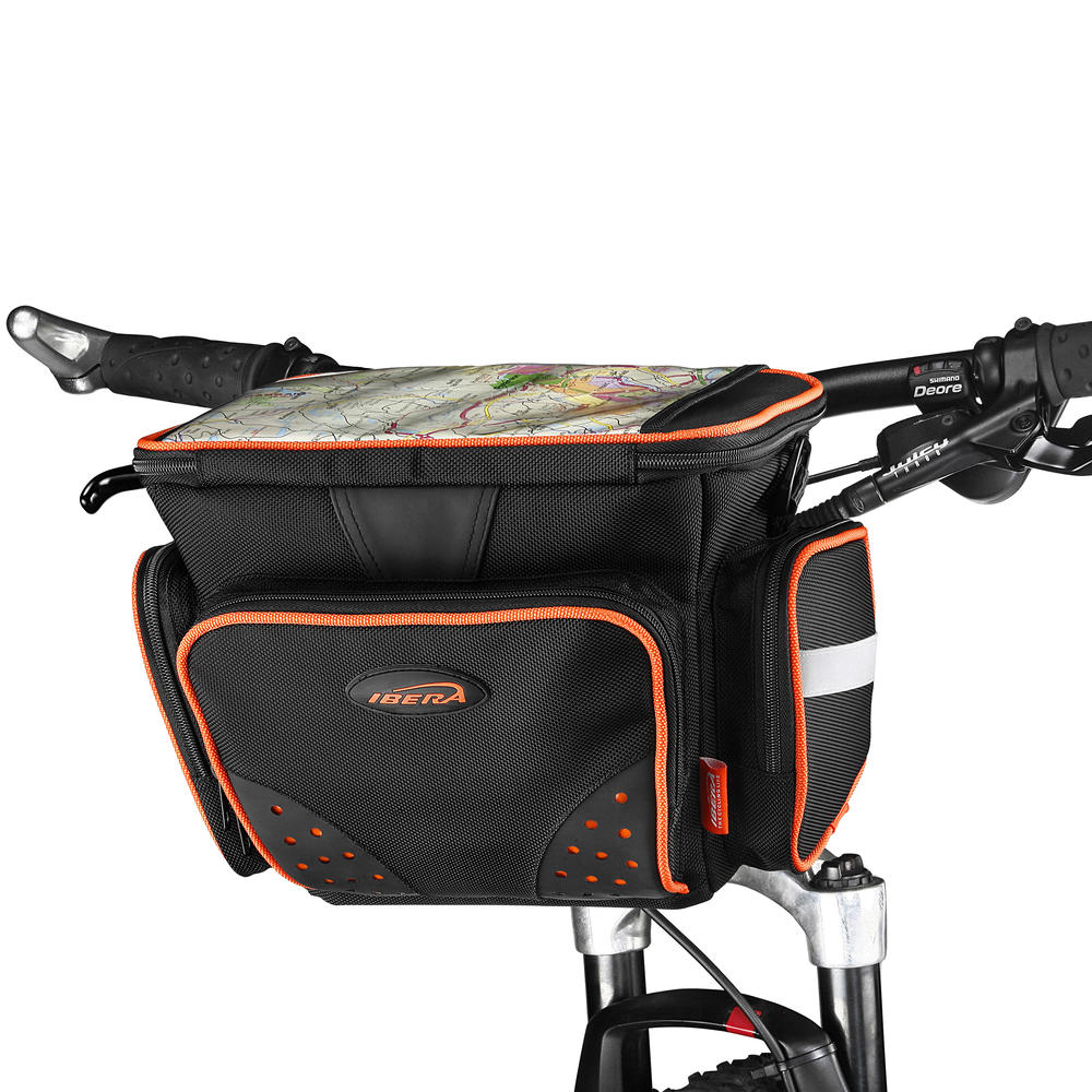 IBERA Bike Handlebar DSLR Camera Bag All-Weather Clip-On, Large