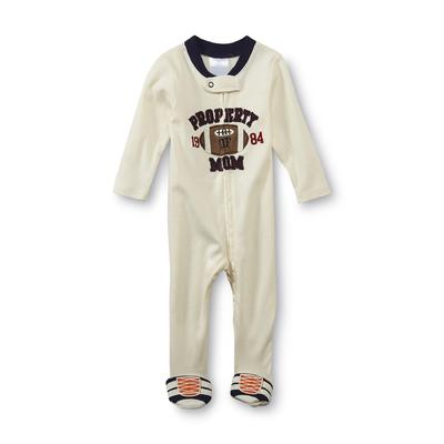 Small Wonders Newborn Boy's Footed Sleeper Pajamas  - Football