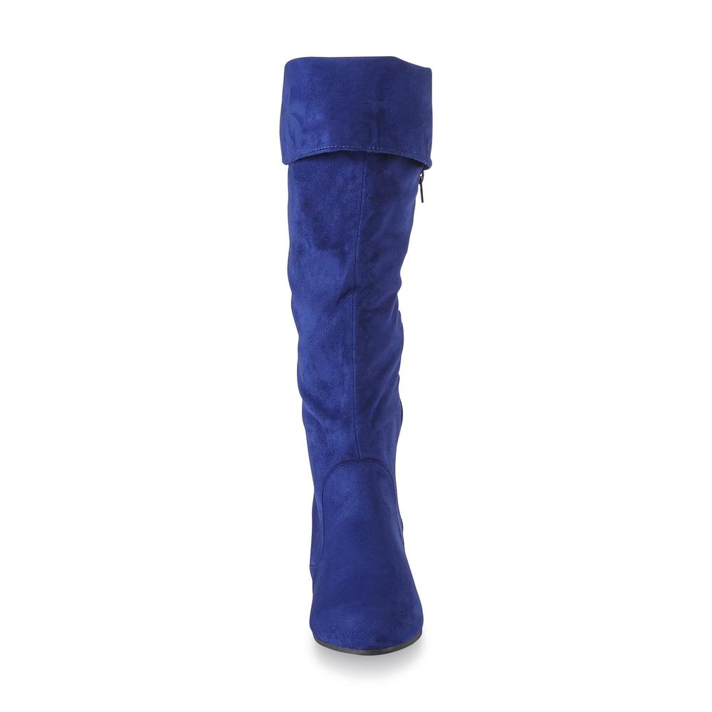 kisses Women's Too Snoop Blue Convertible Cuff Tall Boot