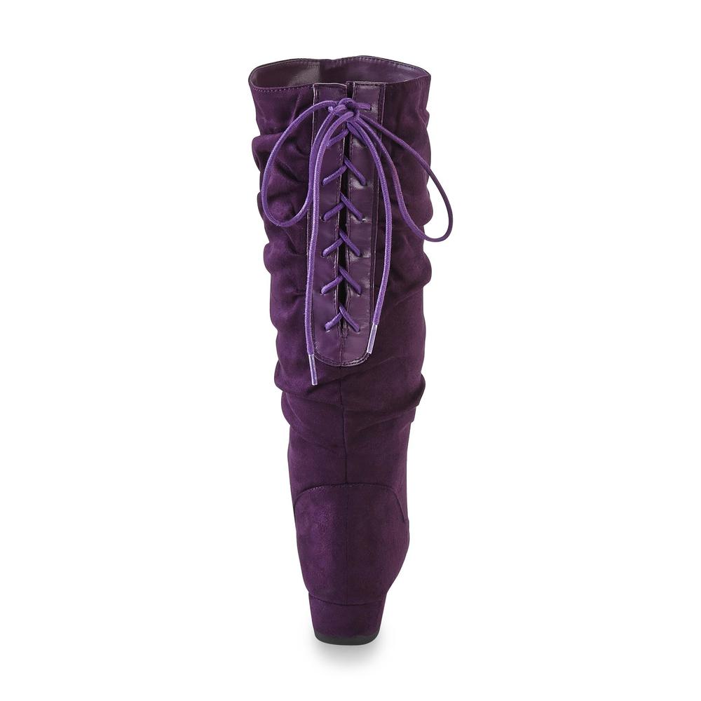 kisses Women's Too Sloucher Purple Tall Boot