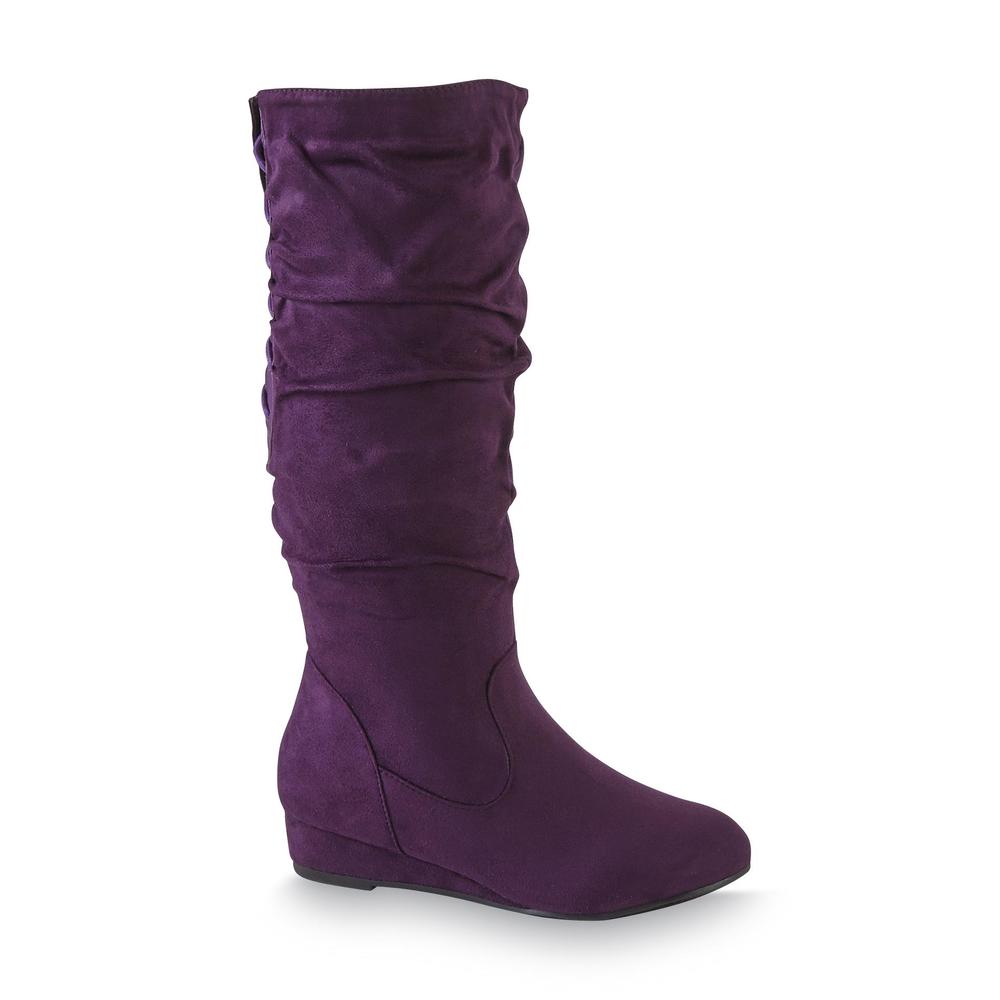 kisses Women's Too Sloucher Purple Tall Boot