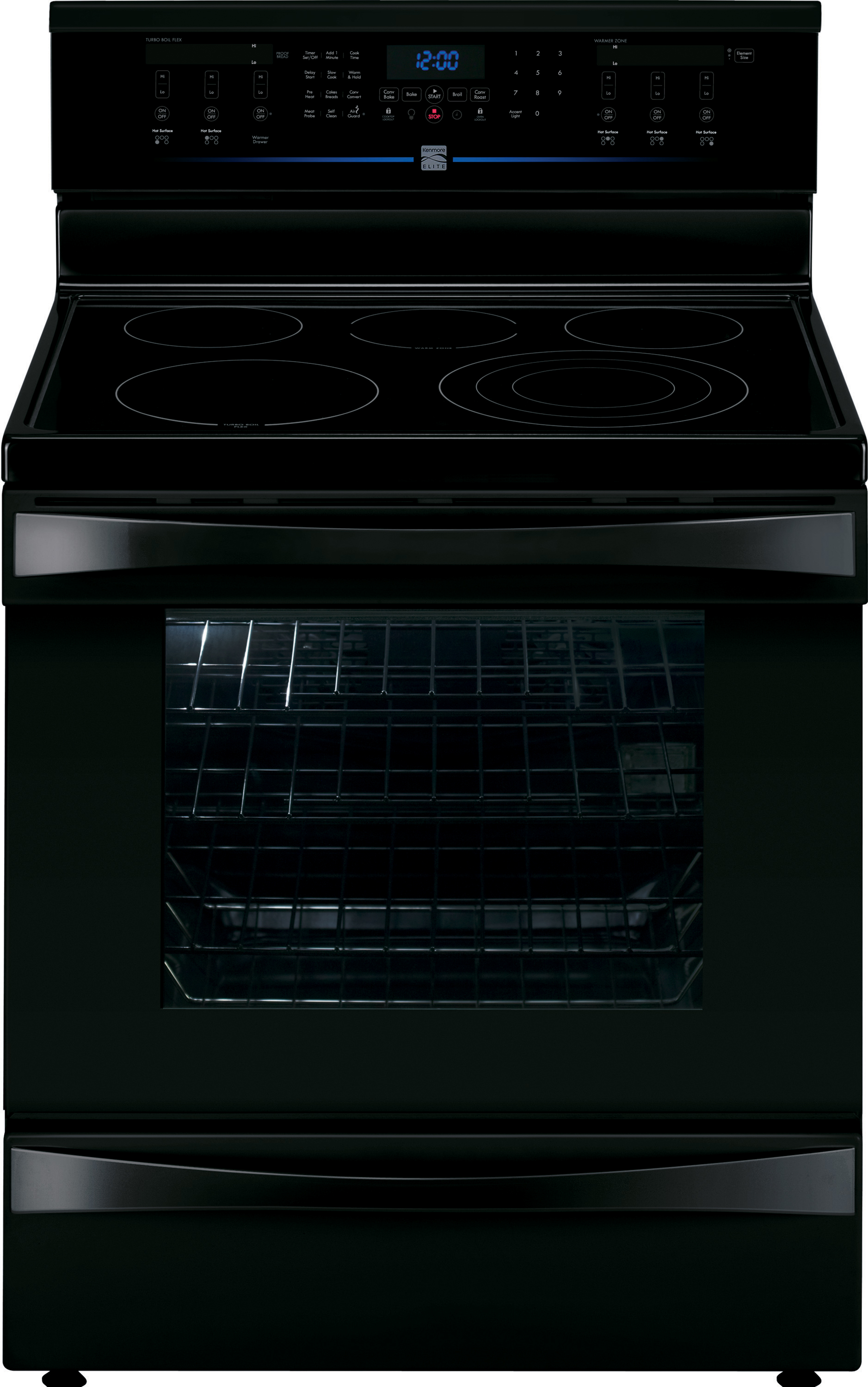 Kenmore Elite 95069 6 1 Cu Ft Electric Range W Dual True Convection Black American Freight Sears Outlet