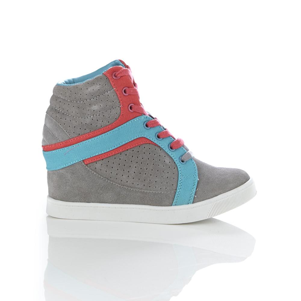 Pastry Women's Strudel Gray/Pink/Blue High-Top Wedge Shoe