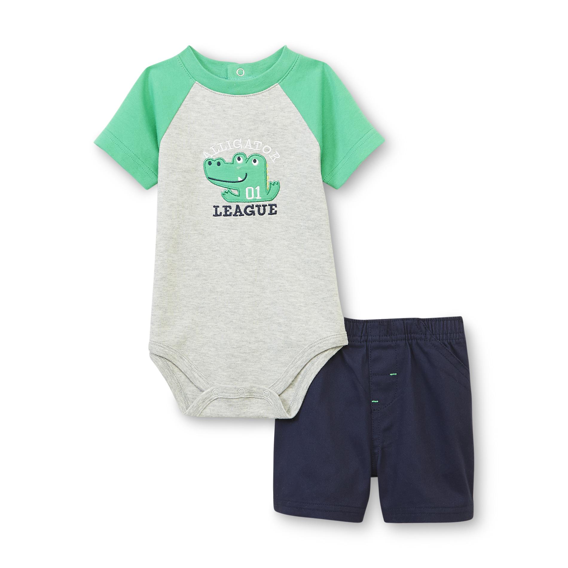 Small Wonders Newborn Boy's Bodysuit & Shorts - Alligator