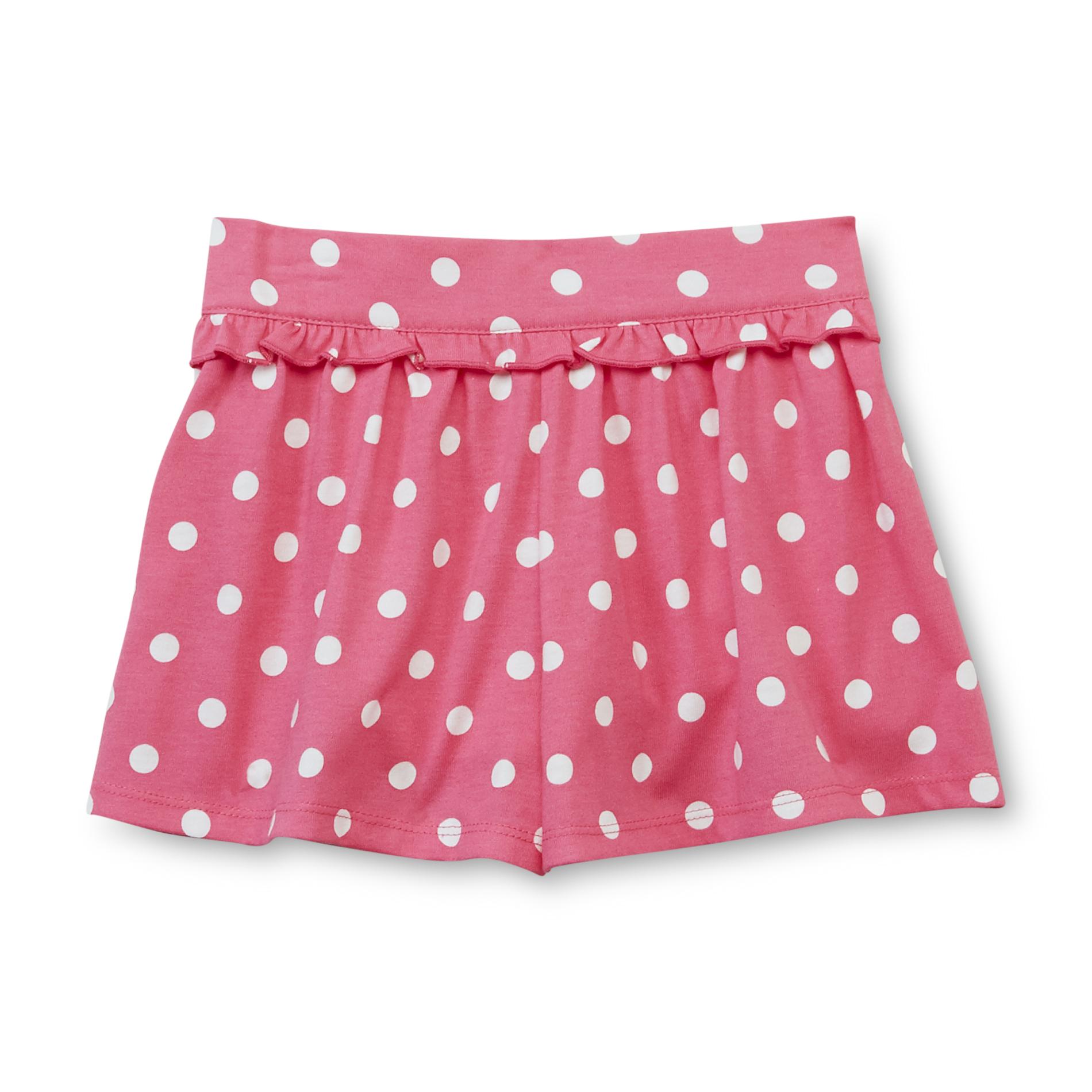 WonderKids Toddler Girl's Flared Knit Shorts - Polka Dot