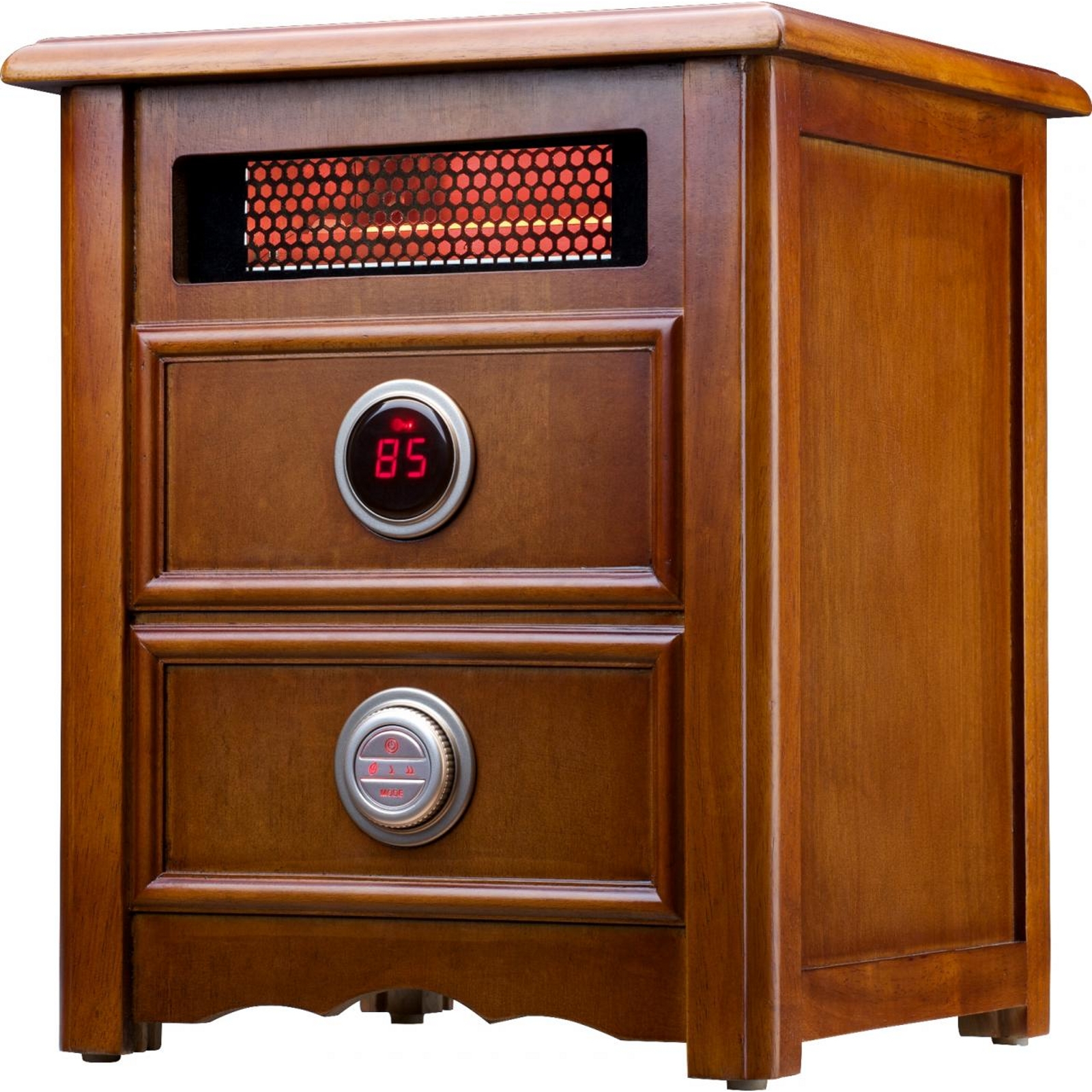 Dr. Infrared Heater DR999 , 1500W, Advanced Dual Heating System with Nightstand Design, Furniture-Grade Cabinet, Remote Control