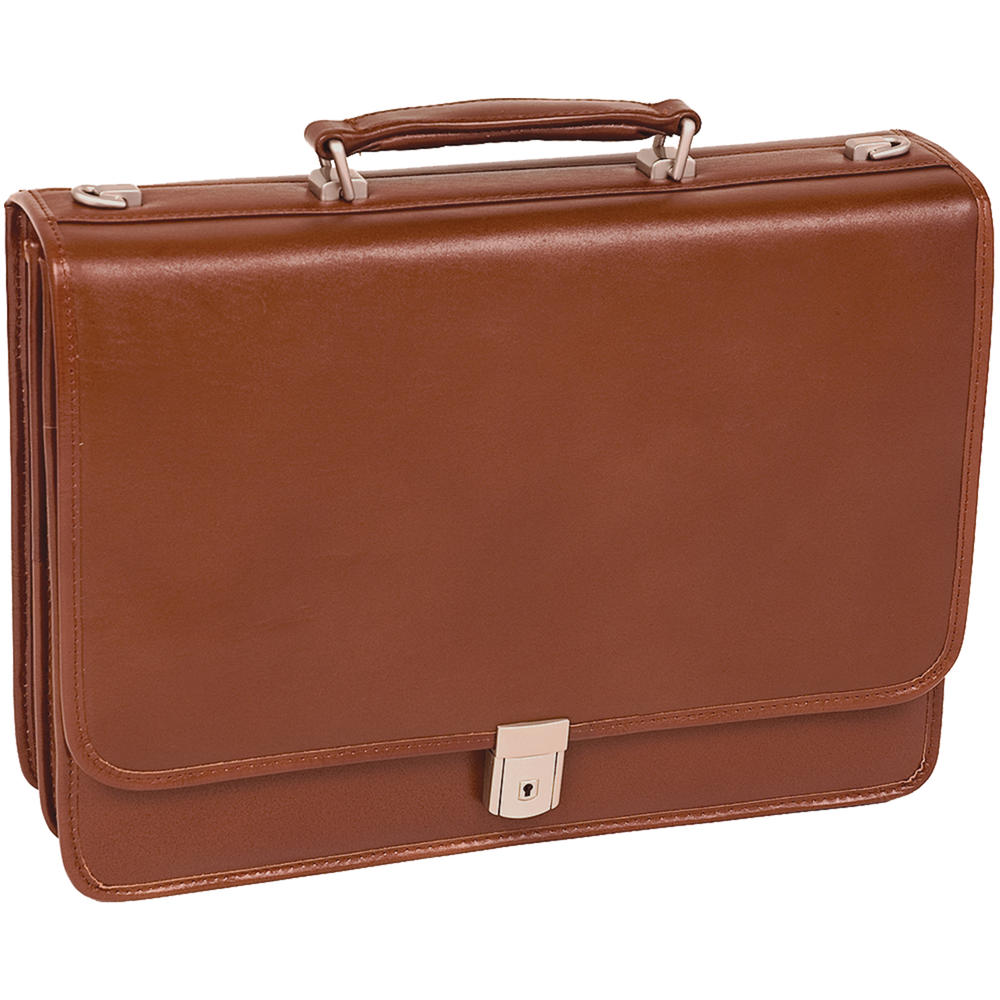 McKlein&reg; Lexington 83544 black flapover double compartment briefcase