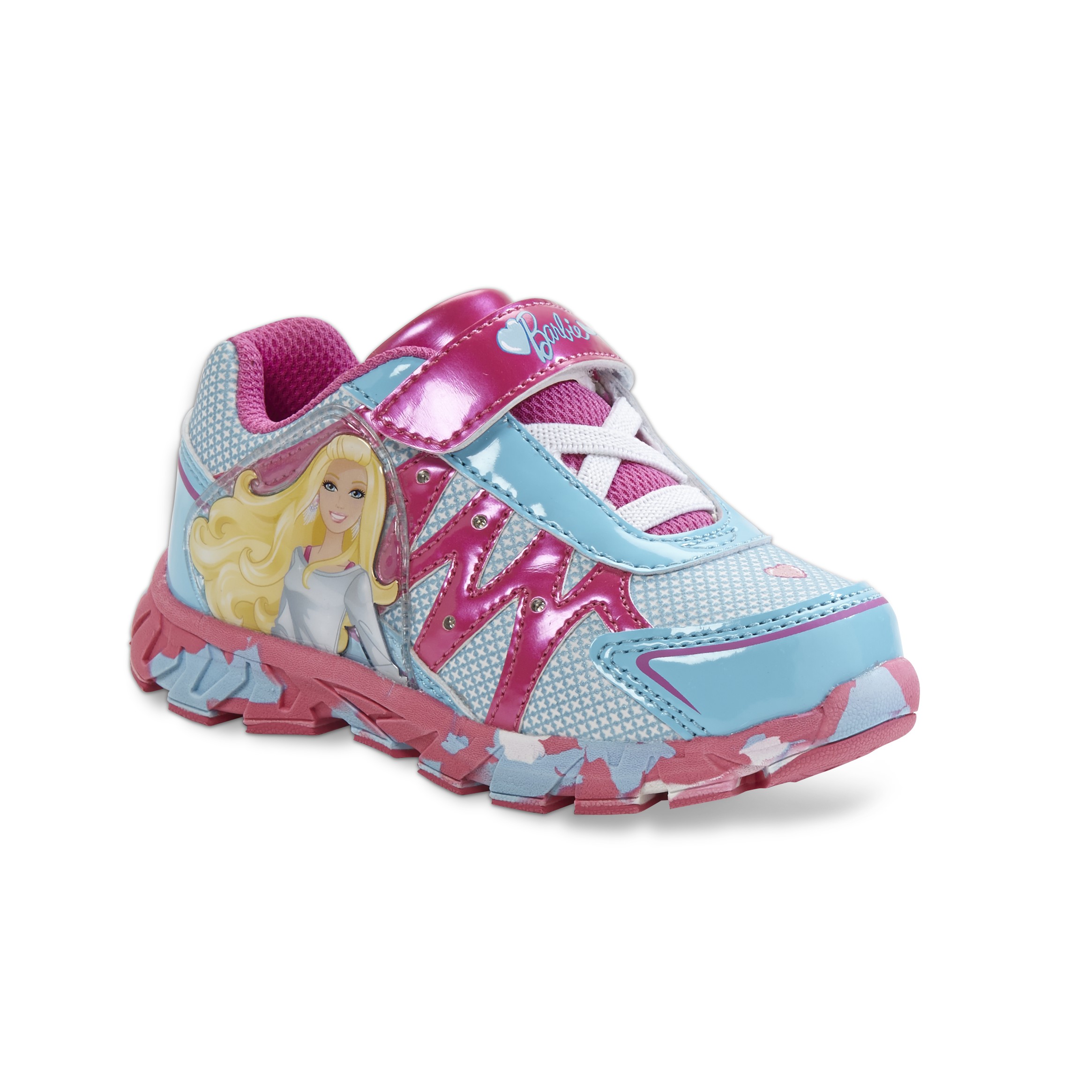 Barbie  Toddler Girl's Blue/Pink Light-Up Athletic Shoe