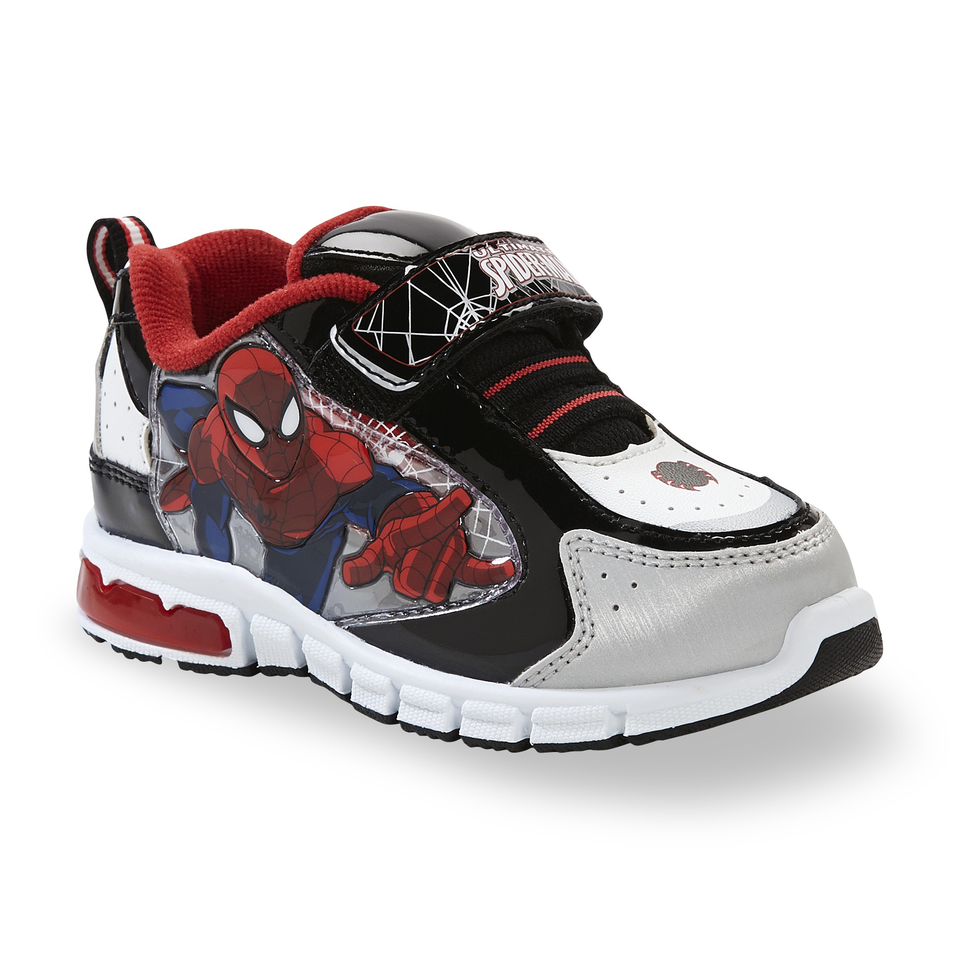 Marvel Spider-Man Toddler Boy's Black/White/Red Light-Up Athletic Shoes