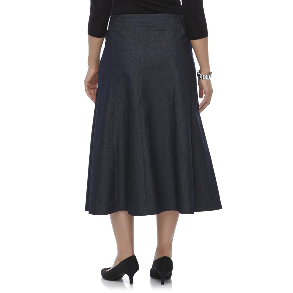 Covington Women's Plus A-Line Skirt - Denim Look