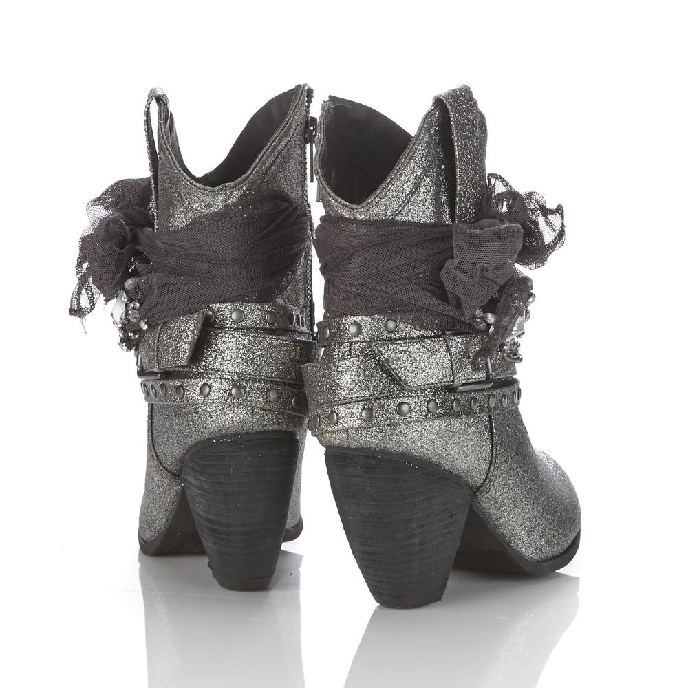 Not Rated Women's Glitzy Trip Gray Glitter Fashion Boot