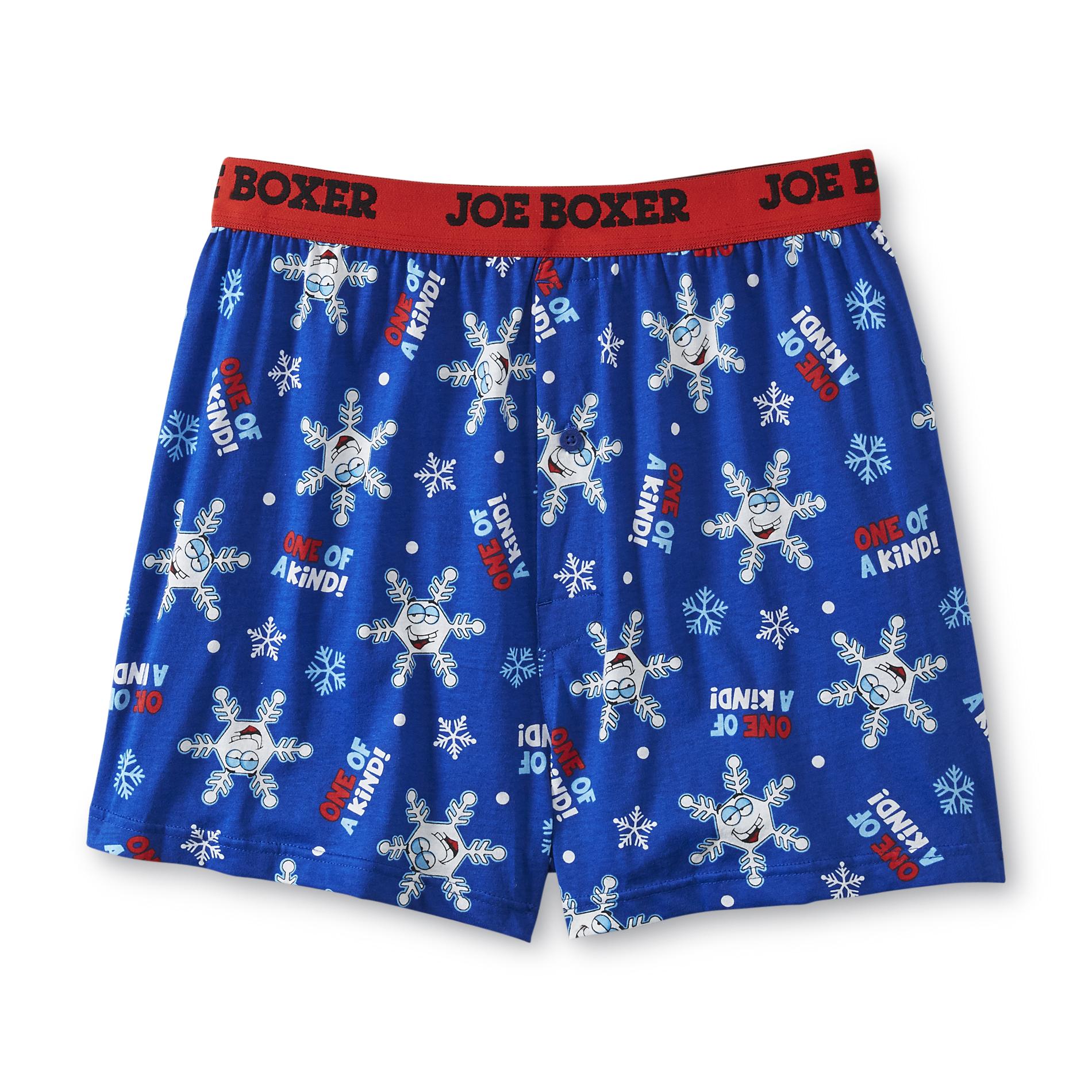 Joe Boxer Men's Knit Boxer Shorts - Snowflakes