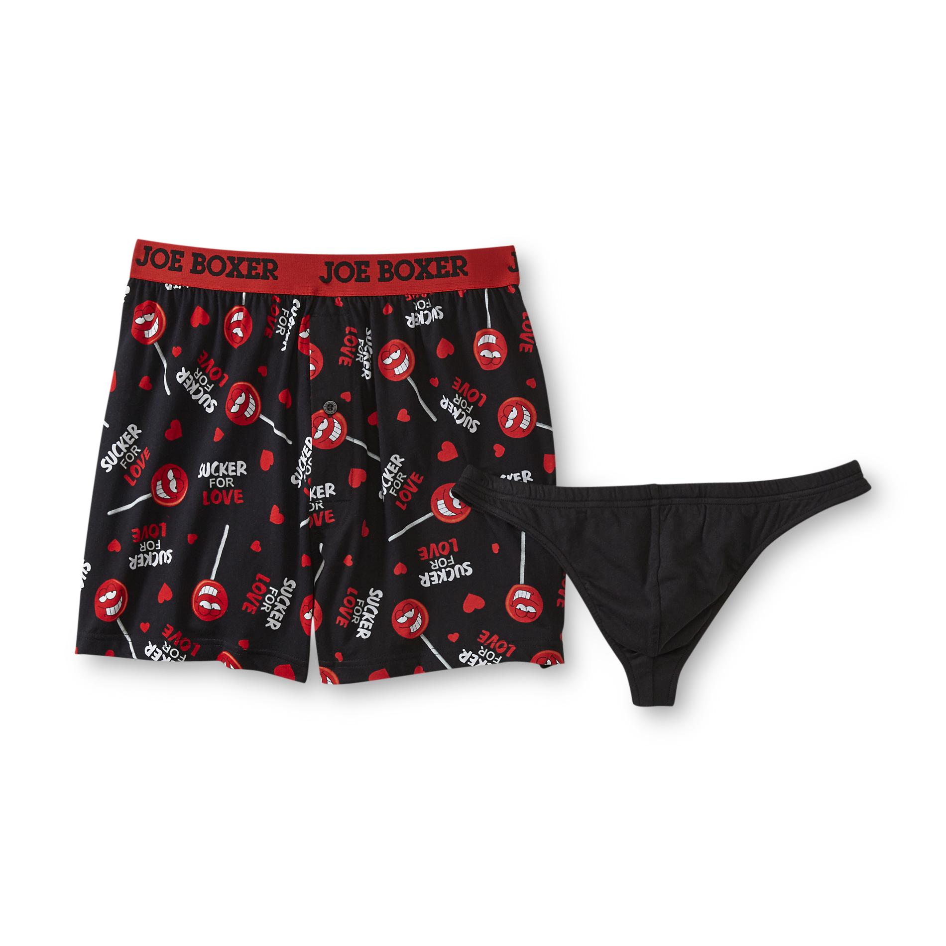 Joe Boxer Men's Boxer Shorts & Thong - Sucker for Love