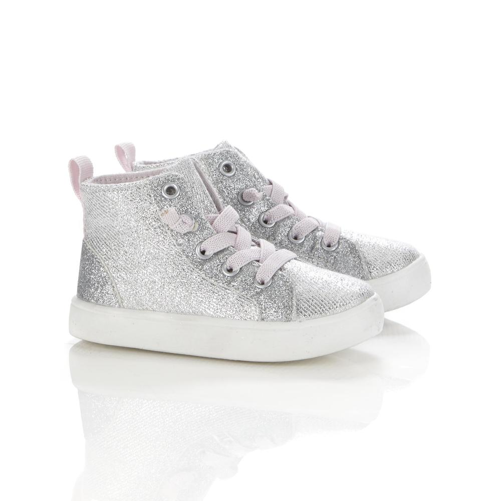 Carter's Toddler Girl's Avery Silver/Pink High-Top Fashion Sneaker