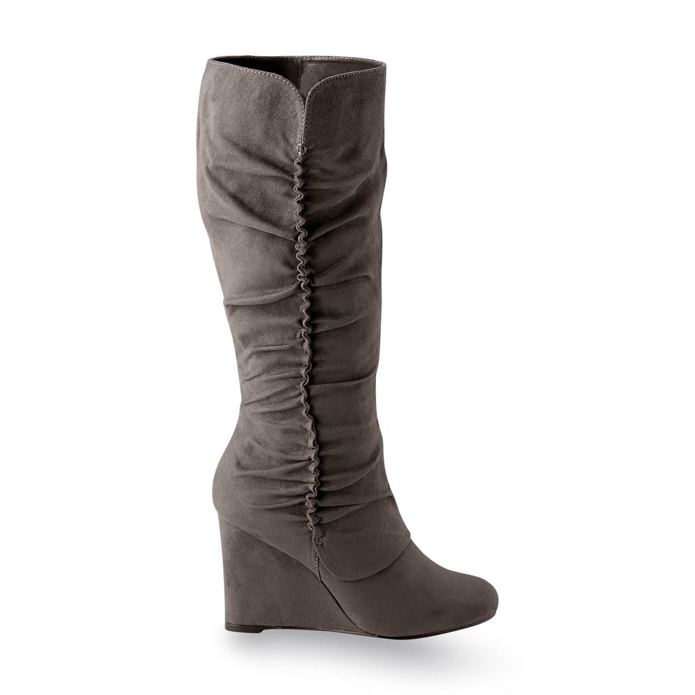 Mia Amore Women's Adyson Grey Slouch Wedge Boot