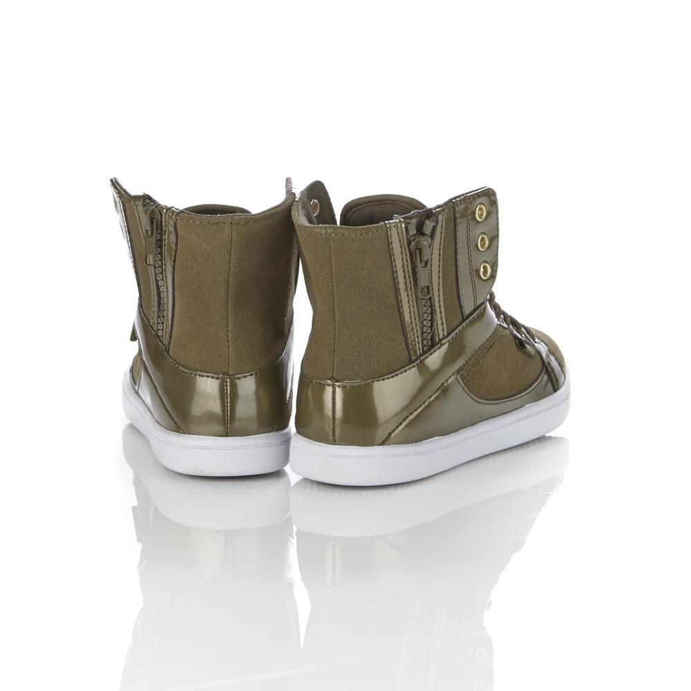 Pastry Women's Smoothie Zip Army Green High-Top Sneaker