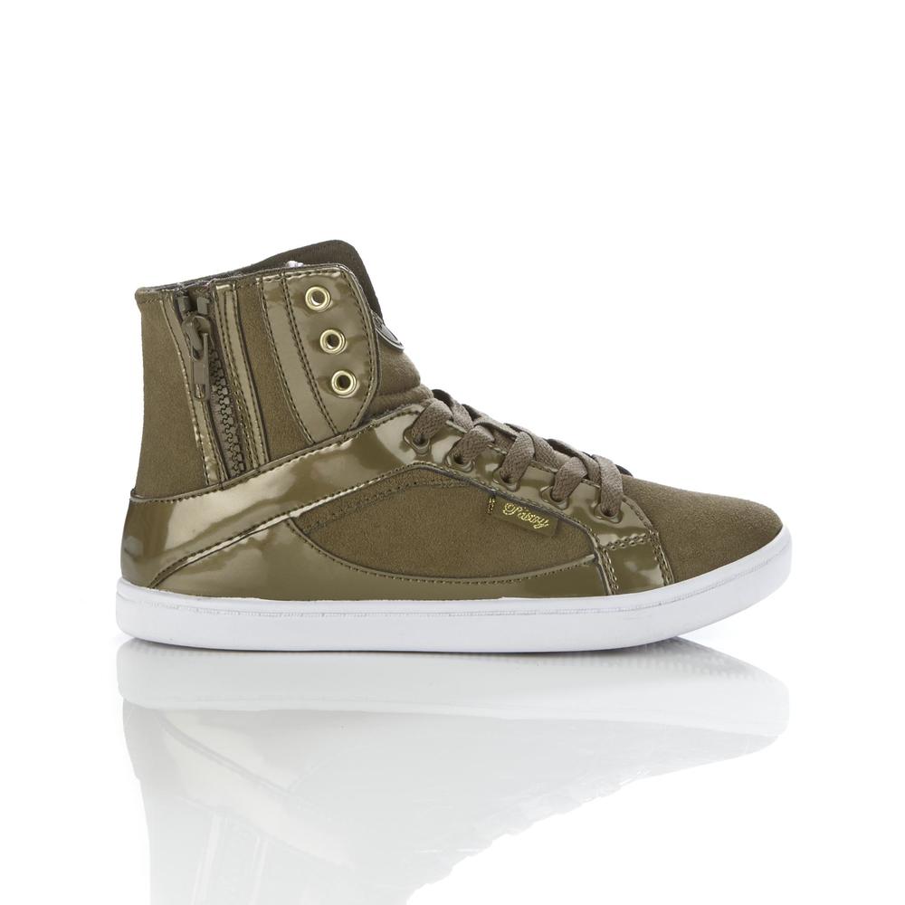 Pastry Women's Smoothie Zip Army Green High-Top Sneaker