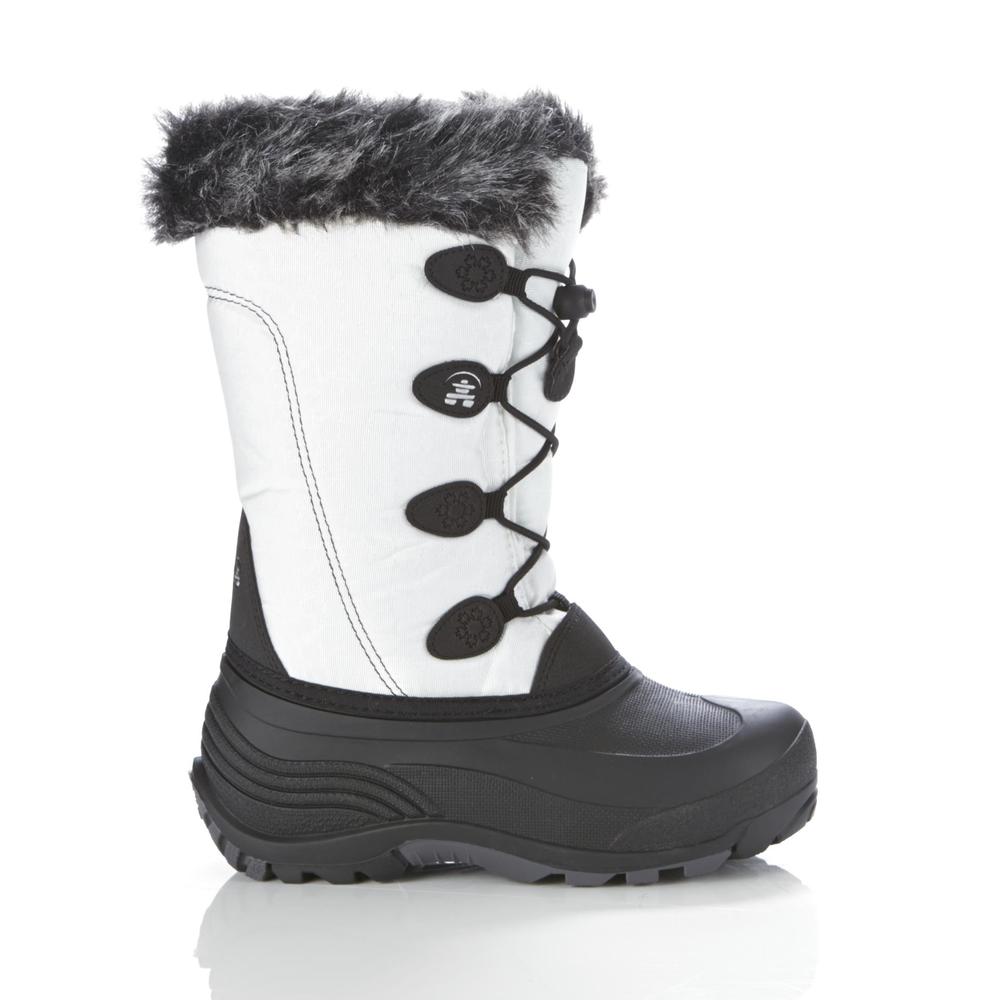Kamik Girl's Snowgypsy 8" White/Black Waterproof Winter Boot