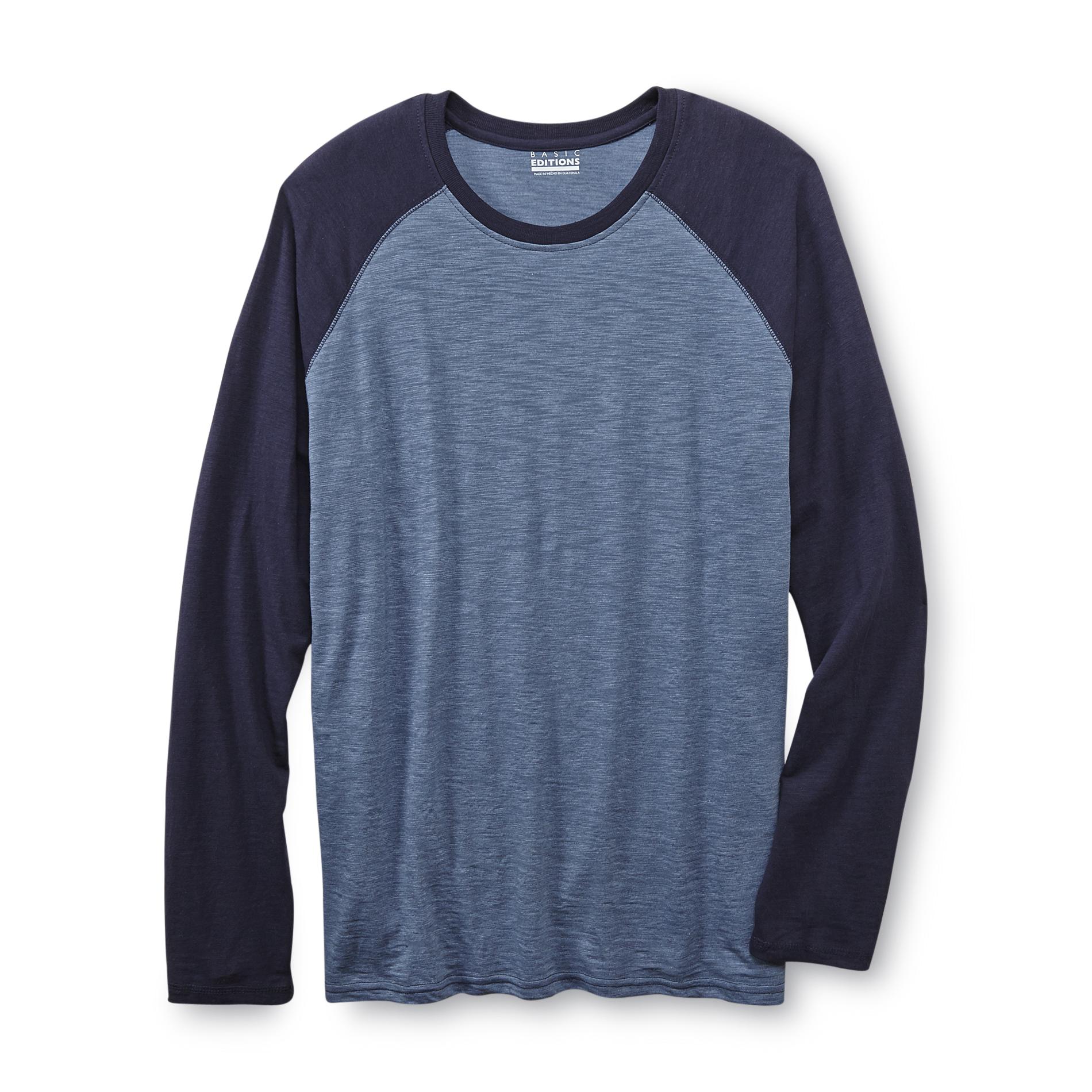 Basic Editions Men's Big & Tall Long-Sleeve T-Shirt - Heathered Colorblock