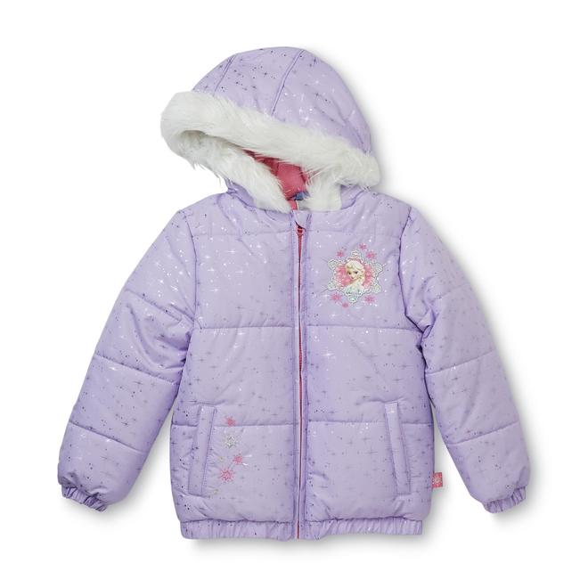 Disney Frozen Girl's Puffer Coat Anna & Elsa