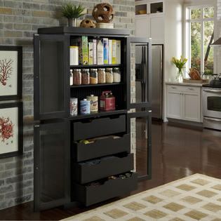Home Styles Distressed Black Nantucket China Pantry Home