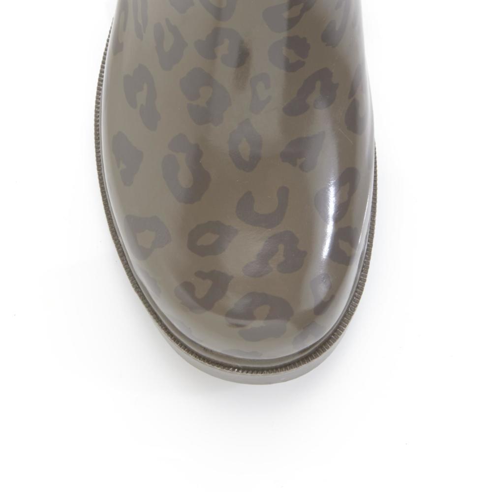 Chooka Women's 12" Brown/Leopard-Print Rain Boot