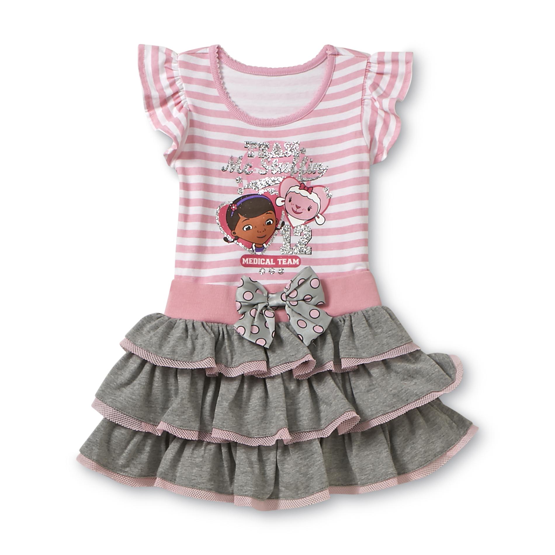 Disney Doc McStuffins Toddler Girl's Tiered Dress - Lambie