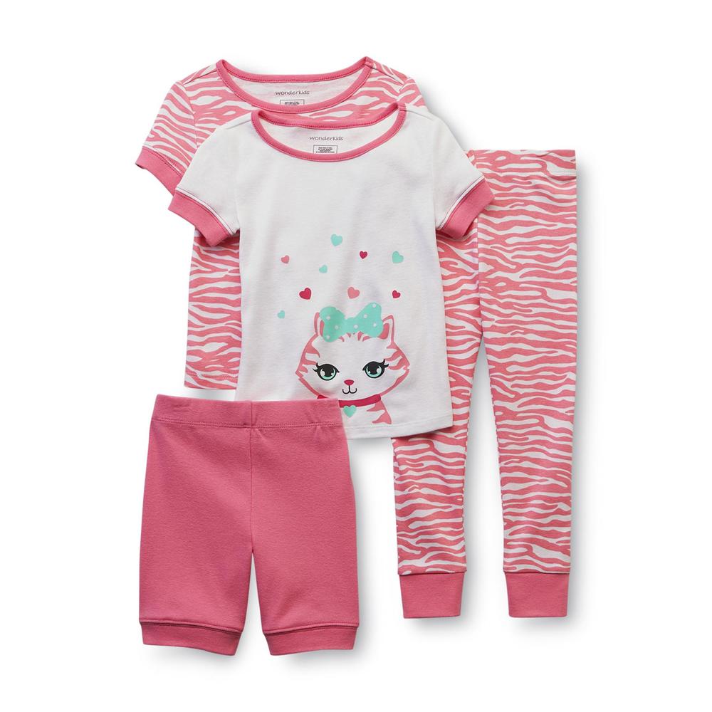 WonderKids Toddler Girl's 2 Pairs Pajamas - Kitty