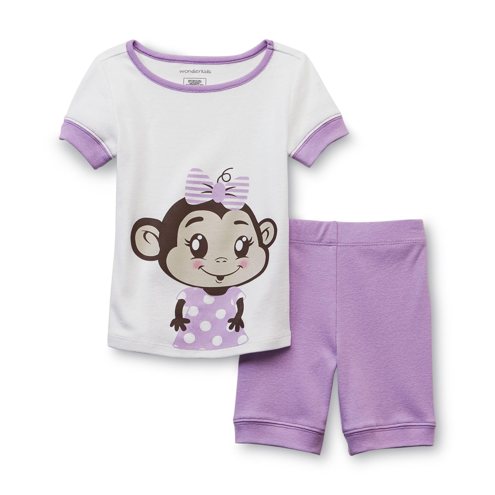 WonderKids Toddler Girl's 2 Pairs Pajamas - Monkey