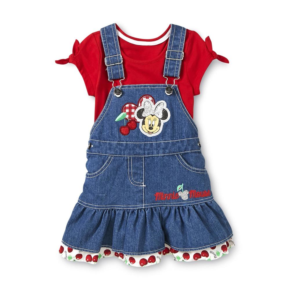 Disney Minnie Mouse Infant & Toddler Girl's Denim Jumper & Top